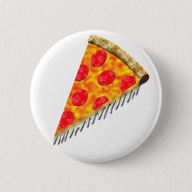 Vintage Ad Pizza Slice 6 Cm Round Badge (Front)