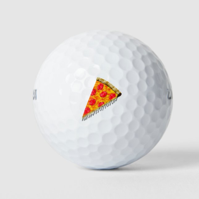 Vintage Ad Pizza Slice Golf Balls (Front)