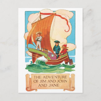 Vintage Ad postcard - Jim, John & Jane