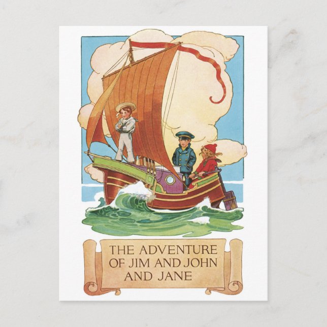 Vintage Ad postcard - Jim, John & Jane (Front)