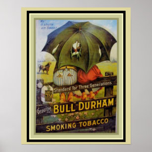 Vintage Ad Poster- Bull Durham Smoking Tobacco Poster