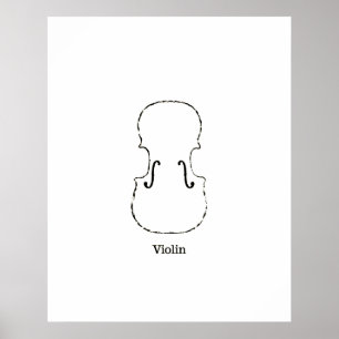 Vintage Adagio Violin Cello Instrument Illustratio Poster