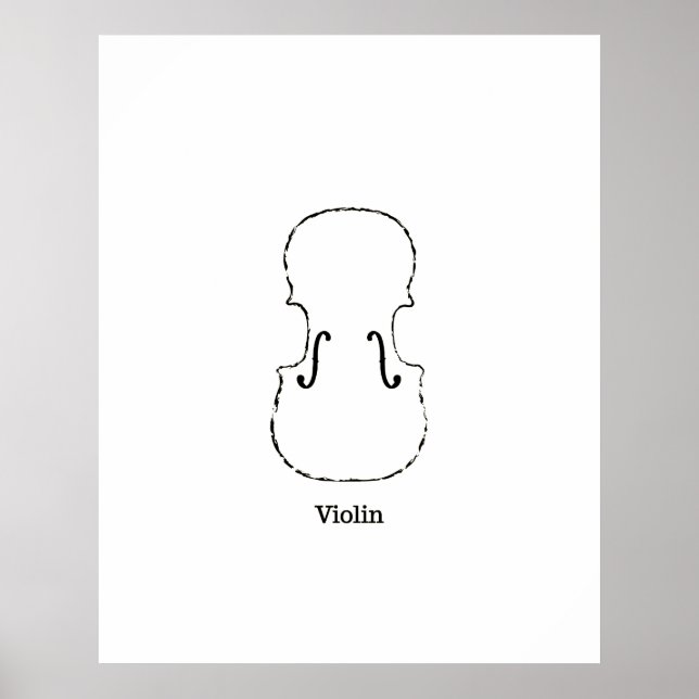 Vintage Adagio Violin Cello Instrument Illustratio Poster (Front)