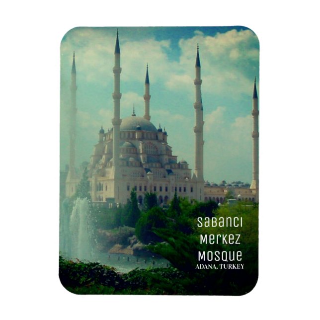 Vintage Adana, Turkey Mosque Magnet (Vertical)