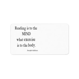 Vintage Addison Reading Mind Inspirational Quote Label