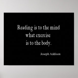 Vintage Addison Reading Mind Inspirational Quote Poster