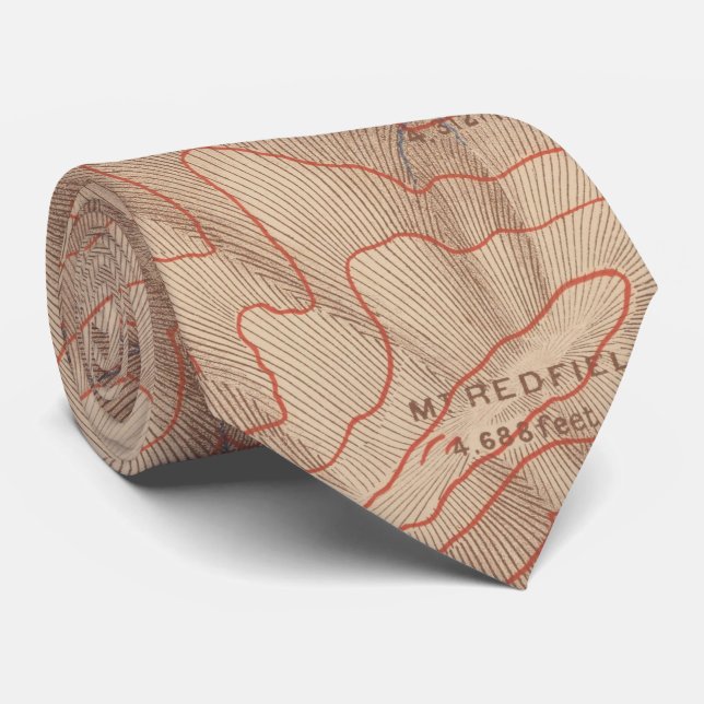 Vintage Adirondack Mountains Topography Map (1873) Tie (Rolled)