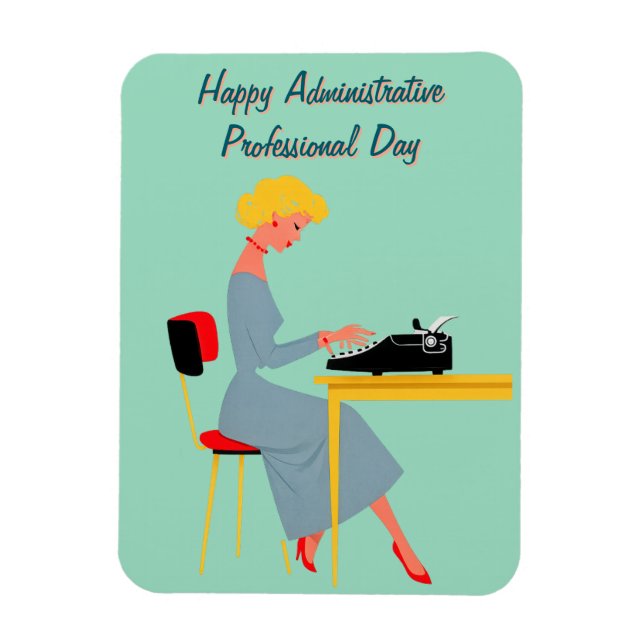 Vintage Administrative Assistant – Retro Office  Magnet (Vertical)