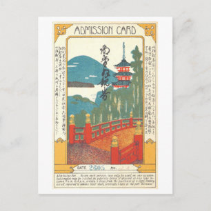 Vintage Admission Card to Nikko, Japan, Postcard