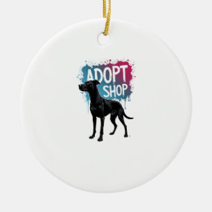 Vintage Adopt Dont Shop Dog Graffiti Rescue Art De Ceramic Tree Decoration