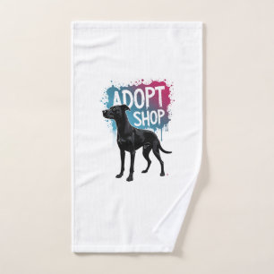 Vintage Adopt Dont Shop Dog Graffiti Rescue Art De Hand Towel