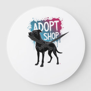 Vintage Adopt Dont Shop Dog Graffiti Rescue Art De Large Clock