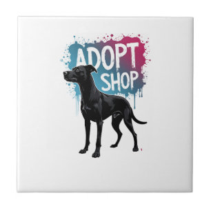 Vintage Adopt Dont Shop Dog Graffiti Rescue Art De Tile