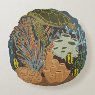 Vintage Adquarium Round Cushion