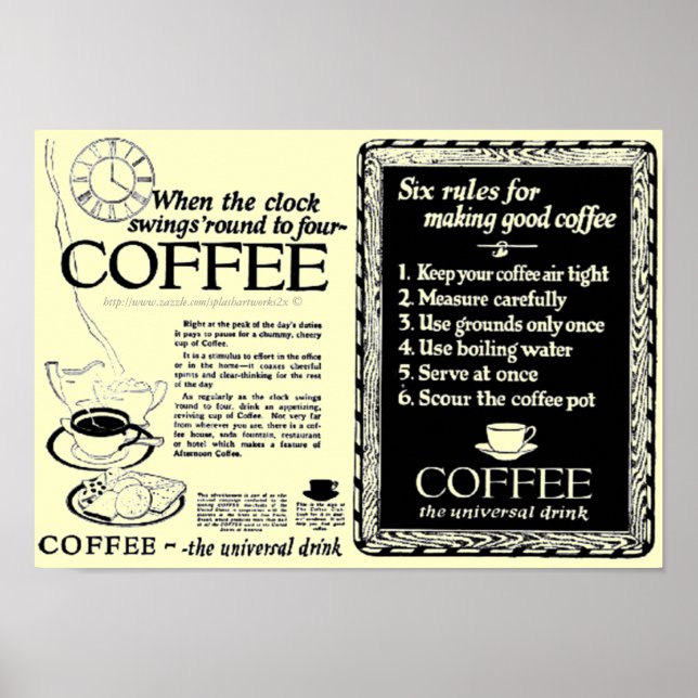 Vintage ads on canned Coffee brewing -1921 Poster (Front)