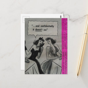 Vintage Ads on Pink Collage with Women Postcard
