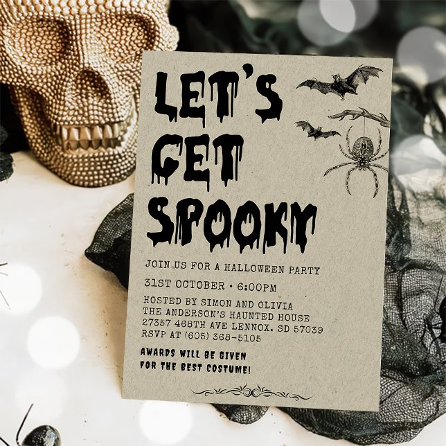 Vintage Adult Halloween Costume Party  Invitation (Creator Uploaded)
