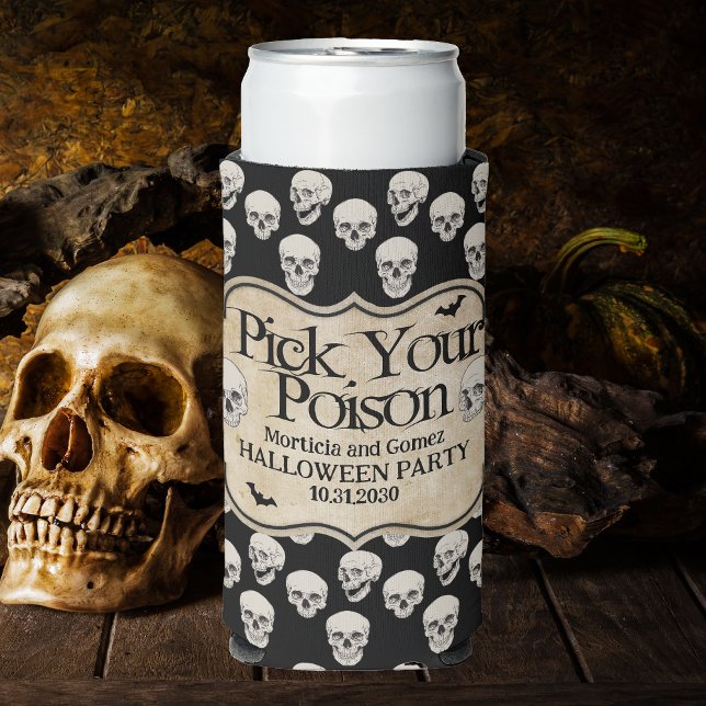 Vintage Adult Halloween Personalised Apothecary Seltzer Can Cooler (Creator Uploaded)