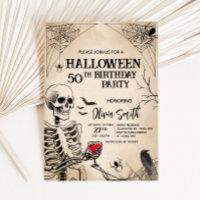 Vintage Adult Skull Halloween Birthday Party