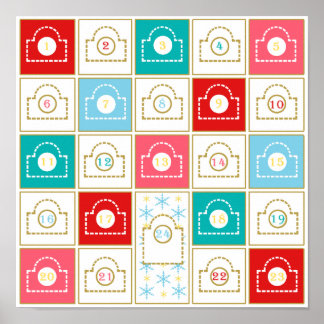 Vintage Advent Calendar  Poster