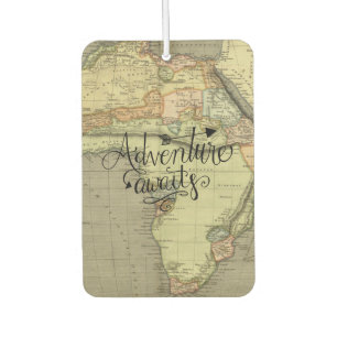 Vintage Adventure Awaits Old World Map  Car Air Freshener