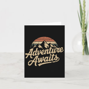 Vintage Adventure Awaits Outdoor Mountains Nature Card