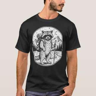 Vintage Adventure Hiking Racoon Camping T-Shirt