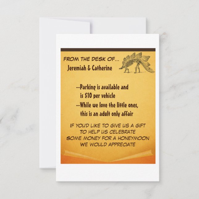 Vintage Adventure Wedding Information Card v2 (Front)