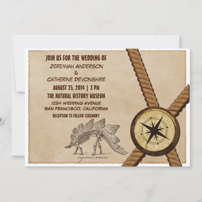 Vintage Adventure Wedding Invitation Version 2 (Front)