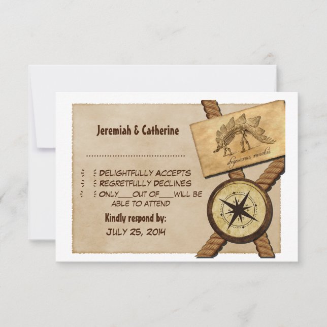 Vintage Adventure Wedding Response Card v6 (Front)