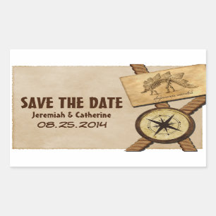 Vintage Adventure Wedding Save the Date Stickers