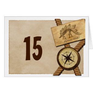 Vintage Adventure Wedding Table Number Card