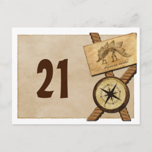 Vintage Adventure Wedding Table Number Postcard