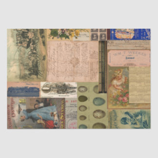 Vintage Advertisement Collage ShabbyChic Decoupage Tissue Paper