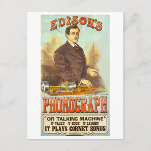 Vintage Advertisement for Edison's Phonograph Postcard