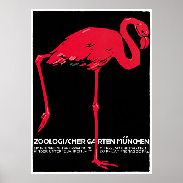 Vintage Advertisement for Munich Zoo Poster (Front)