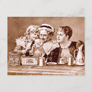 Vintage Advertisement label for Coffee & Tea Postcard