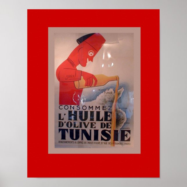 Vintage Advertisement, L'Huile d'Olive de Tunisie Poster (Front)