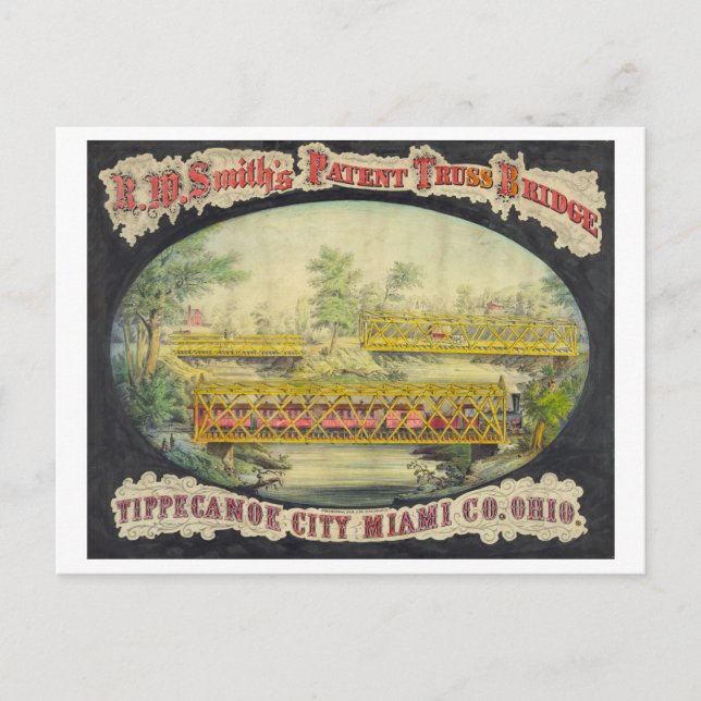 Vintage Advertisement: Patent Truss Bridge, Ohio Postcard (Front)