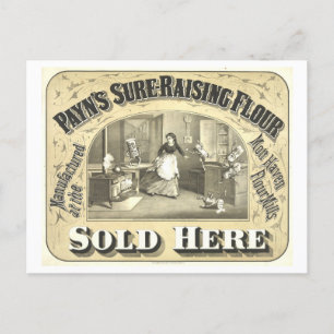 Vintage Advertisement: Payn's Sure-Rising Flour Postcard