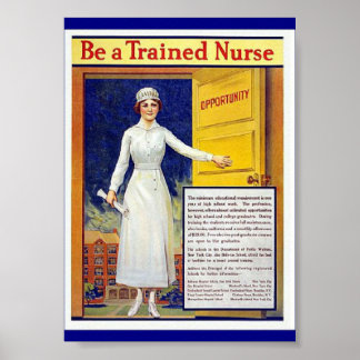 Vintage Advertisement to Become a Trained Nurse, Poster