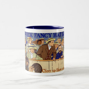 Vintage Advertisement Wick Fancy Hat Bands Two-Tone Coffee Mug