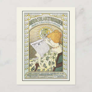 Vintage Advertising Art: Dutch Newspaper Postcard