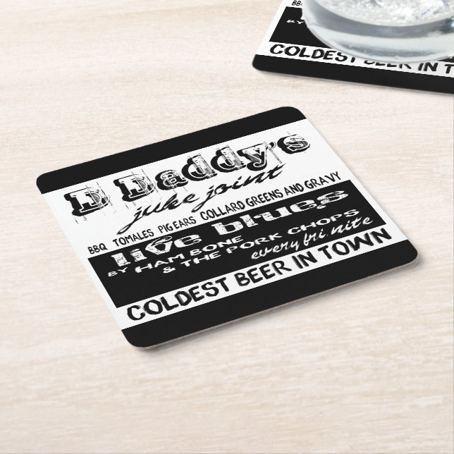 Vintage Advertising Blues Music Coaster Set of 6 (Angled)