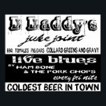 Vintage Advertising Blues Music Poster<br><div class="desc">Inspired by the old Southern Blues Music venues now sparsely spread across the Mississippi Delta. ... and by my late father-in-law who the grandchildren all lovingly referred to as "D-Daddy". I made this vintage style advertising design originally as a painting on wood for his Harley garage (a place he loved...</div>