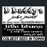 Vintage Advertising Blues Music Poster<br><div class="desc">Inspired by the old Southern Blues Music venues now sparsely spread across the Mississippi Delta. ... and by my late father-in-law who the grandchildren all lovingly referred to as "D-Daddy". I made this vintage style advertising design originally as a painting on wood for his Harley garage (a place he loved...</div>