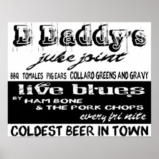 Vintage Advertising Blues Music Poster