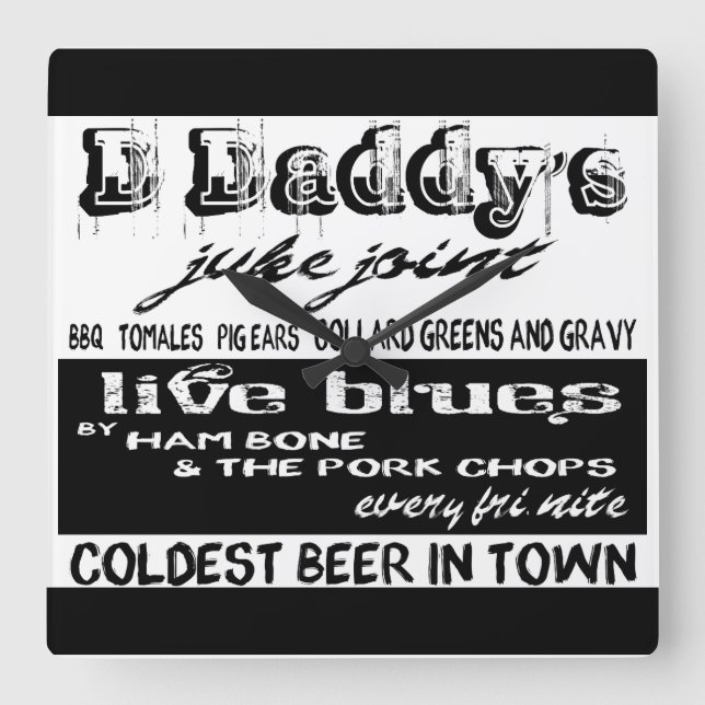 Vintage Advertising Blues Music Wall Clock (Front)