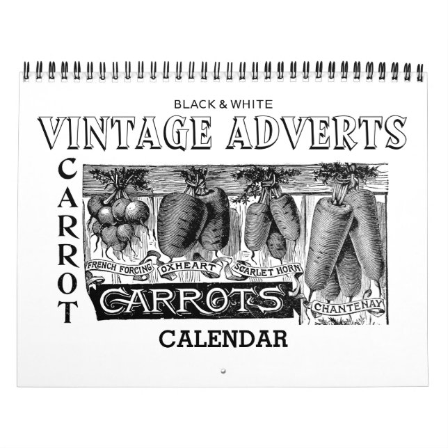 Vintage advertising calendar in black and white (Cover)