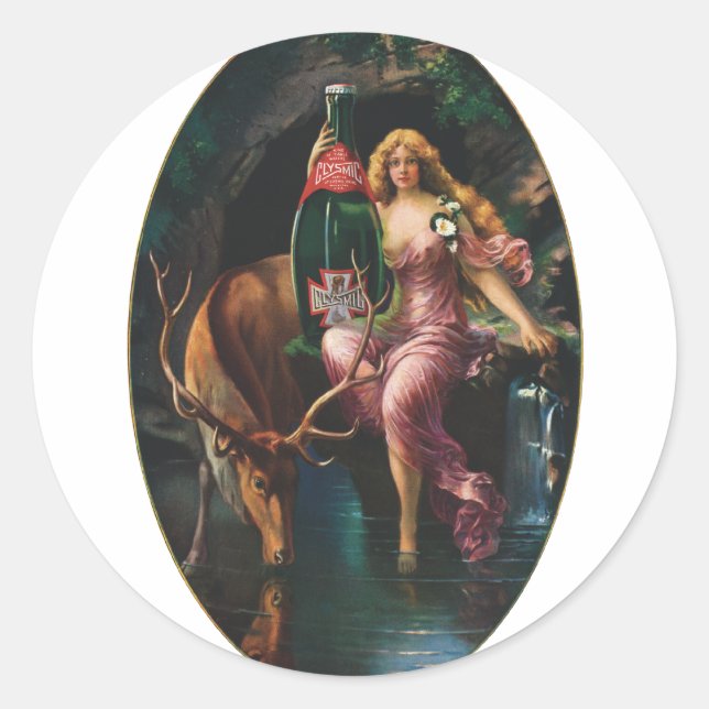 Vintage Advertising - Clysmic Table Water Classic Round Sticker (Front)